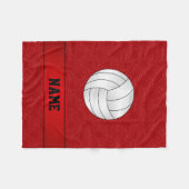 Aangepaste naam volleybal zwarte rode halve cirkel fleece deken (Voorkant (Horizontaal))