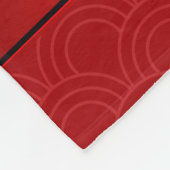 Aangepaste naam volleybal zwarte rode halve cirkel fleece deken (Hoek)