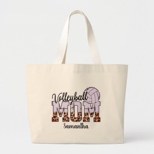 Aangepaste naam Volleyball mama | MOEDERDAG Grote Tote Bag (Voorkant)