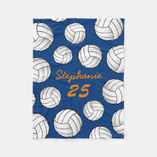 Aangepaste naam Volleyball Navy Fleece Blanket Deken