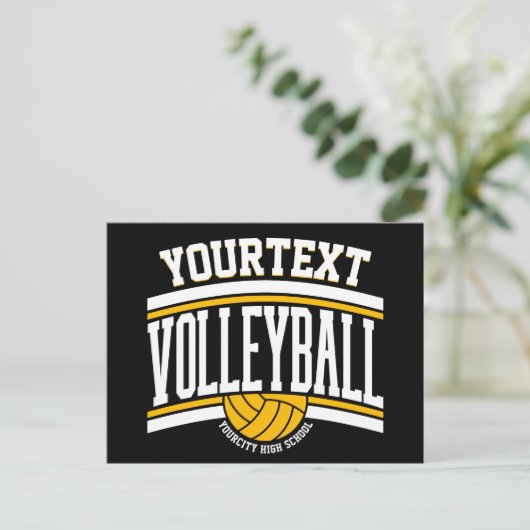 Aangepaste naam Volleyball Player School Briefkaart (Staand voorkant)