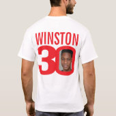 Aangepaste naam voor 30e verjaardag en rood fotosj t-shirt (Achterkant)