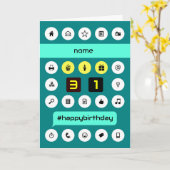 aangepaste naam voor 31e verjaardag kaart (Gele Bloem)