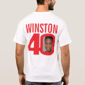 Aangepaste naam voor 40e verjaardag en rood fotosj t-shirt (Achterkant)