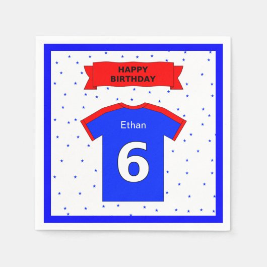 Aangepaste naam voor 6e verjaardag servetten (Voorkant)