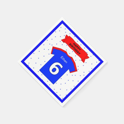 Aangepaste naam voor 6e verjaardag servetten (Hoek)