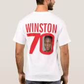 aangepaste naam voor 70e verjaardag en rood fotosj t-shirt (Achterkant)