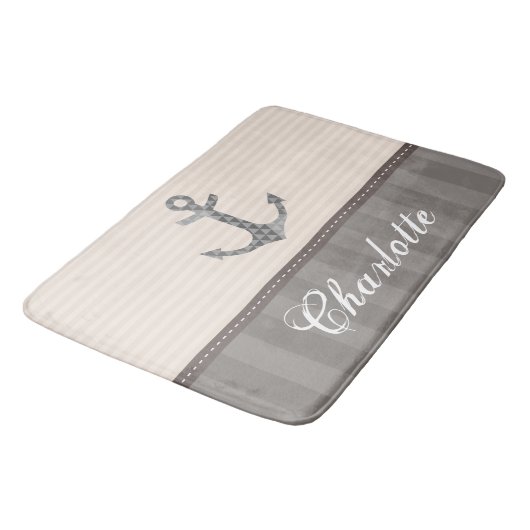 Aangepaste naam voor autisch beige en bruin anker badmat (Gekanteld)