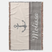 Aangepaste naam voor autisch beige en bruin anker deken (Voorkant Verticaal)