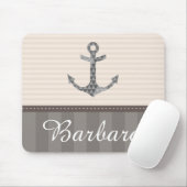 Aangepaste naam voor autisch beige en bruin anker muismat (Met muis)