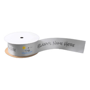 Aangepaste naam voor baby Sailships Satin Ribbon Satijnen Lint