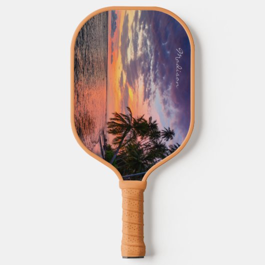 Aangepaste naam voor Beach Sunset Pickleball Paddle (Voorkant)