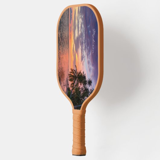 Aangepaste naam voor Beach Sunset Pickleball Paddle (Links)