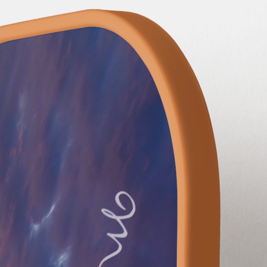 Aangepaste naam voor Beach Sunset Pickleball Paddle (Links Detail)