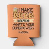 Aangepaste naam voor Beer Superpower Blikjeskoeler (Achterkant)