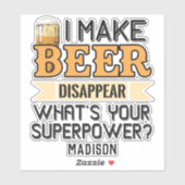Aangepaste naam voor Beer Superpower Sticker (Vel)