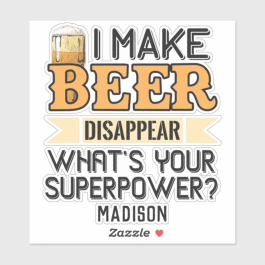 Aangepaste naam voor Beer Superpower Sticker (Vel)