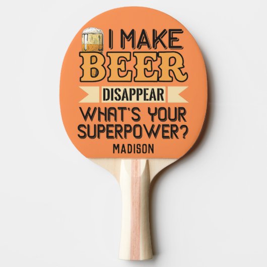 Aangepaste naam voor Beer Superpower Tafeltennisbatje (Achterkant)