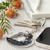 Aangepaste naam voor bestekken Fotokalligrafie Sleutelhanger (Voorkant Rechts)