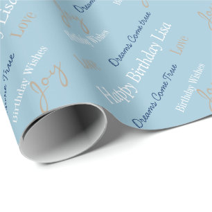 Aangepaste naam voor Birthday Wrapping Paper Cadeaupapier