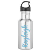 Aangepaste naam voor blauw script waterfles  (Voorkant)