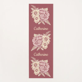 Aangepaste naam voor bloem-illustratie yoga mat