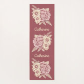 Aangepaste naam voor bloem-illustratie yoga mat (Achterkant)