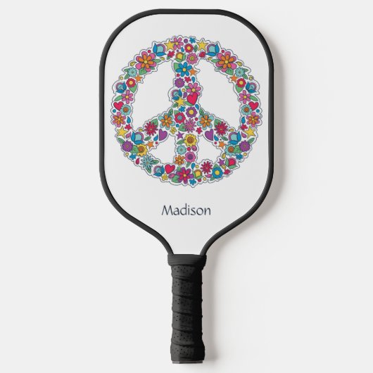 Aangepaste naam voor bloempitje pickleball paddle (Voorkant)