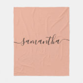 Aangepaste naam voor Blush roze kalligrafie Fleece Deken (Voorkant)
