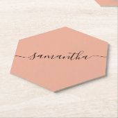 Aangepaste naam voor Blush roze kalligrafie Kartonnen Onderzetters (Schuin)