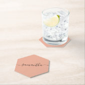 Aangepaste naam voor Blush roze kalligrafie Kartonnen Onderzetters (Insitu)