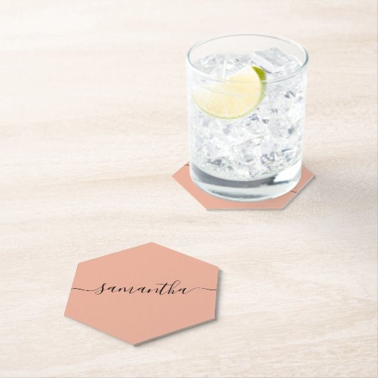 Aangepaste naam voor Blush roze kalligrafie Kartonnen Onderzetters (Insitu)