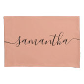 Aangepaste naam voor Blush roze kalligrafie Kussensloop (Voorkant)