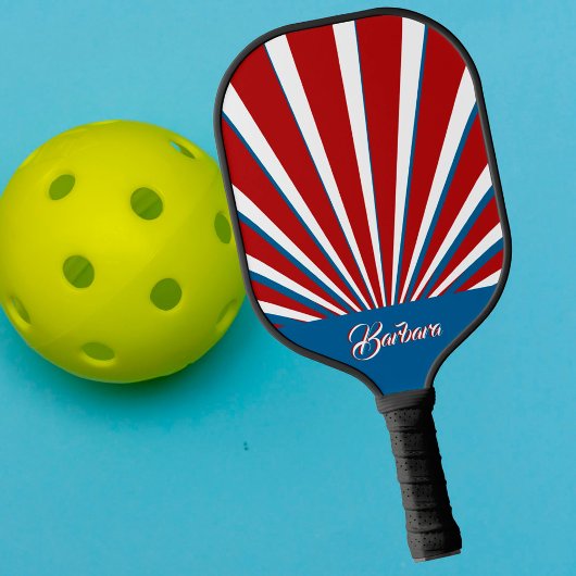 Aangepaste naam voor Bright Bold Red White Blue Pickleball Paddle