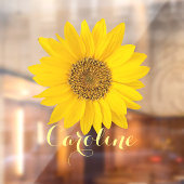 Aangepaste naam voor Bright Gele Zonnebloem Raamsticker (Vel 2)