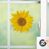 Aangepaste naam voor Bright Gele Zonnebloem Raamsticker (Huis)