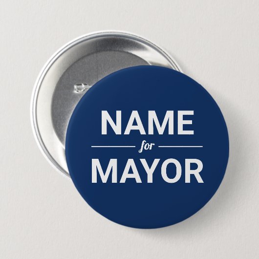 Aangepaste naam voor burgemeester Aangepaste kleur Ronde Button 7,6 Cm (Voorkant /achterkant)