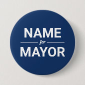 Aangepaste naam voor burgemeester Aangepaste kleur Ronde Button 7,6 Cm (Voorkant)