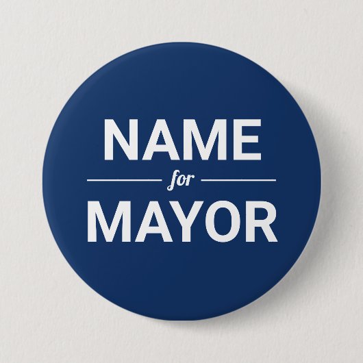 Aangepaste naam voor burgemeester Aangepaste kleur Ronde Button 7,6 Cm (Voorkant)