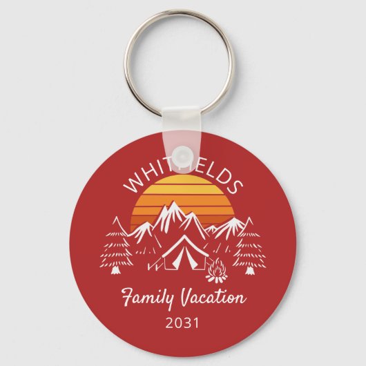 Aangepaste naam voor Camping Vacking van de Famili Sleutelhanger (Voorkant)