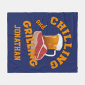 Aangepaste naam voor chilling en grilling fleece b deken (Voorkant (Horizontaal))