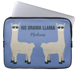 Aangepaste naam voor Cool Llama en kleurafbeelding Laptop Sleeve
