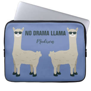 Aangepaste naam voor Cool Llama en kleurafbeelding Laptop Sleeve