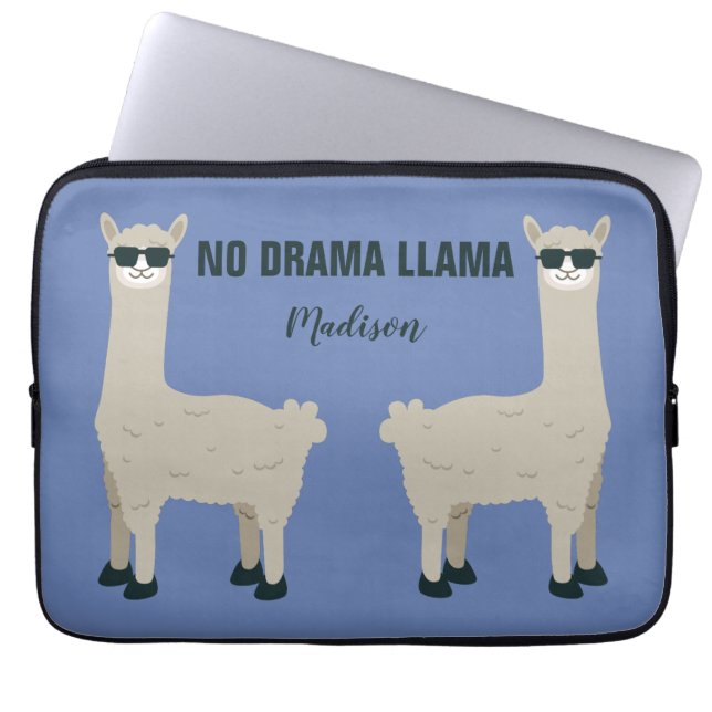 Aangepaste naam voor Cool Llama en kleurafbeelding Laptop Sleeve (Voorkant)