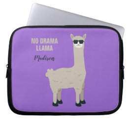 Aangepaste naam voor Cool Llama en kleurafbeelding Laptop Sleeve