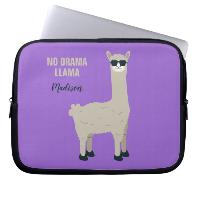 Aangepaste naam voor Cool Llama en kleurafbeelding Laptop Sleeve (Voorkant)