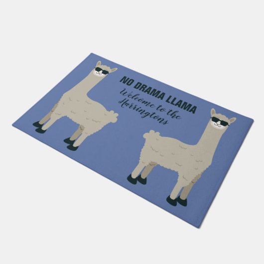 Aangepaste naam voor Cool Llama en kleurdeurmatten Deurmat (Schuin)