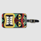 Aangepaste naam voor Cool Tiki Totem Bagagelabel (Voorkant (horizontaal))