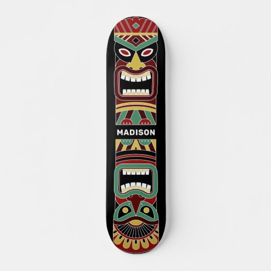 Aangepaste naam voor Cool Tiki Totem Persoonlijk Skateboard (Voorkant)