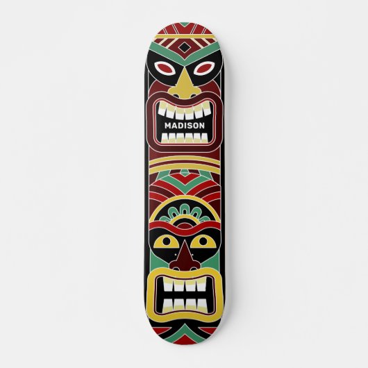 Aangepaste naam voor Cool Tiki Totem Persoonlijk Skateboard (Voorkant)